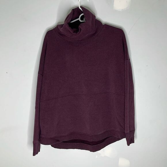 Athleta Tops - ATHLETA Plum Cowl Neck Pullover Polyester Blend Sweatshirt Top Size Medium